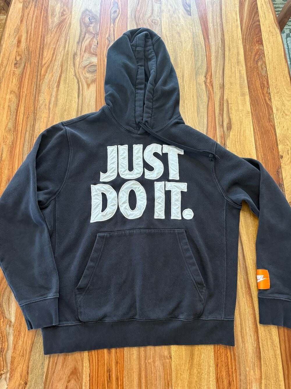 Vintage Nike Sportswear Just Do It Fleece Hoodie Black Size M